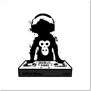 Banksy style - monkey dj Posters and Art